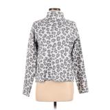 Tahari Turtleneck Sweater: Gray Leopard Print Tops - Women's Size Medium