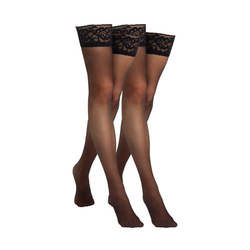 „Feinstrumpfhose CAMANO „“Halterlose Strümpfe 2er Pack““ Gr. S, schwarz (black) Damen Strumpfhosen Feinstrumpfhosen“