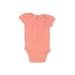 Carter's Short Sleeve Onesie: Pink Bottoms - Size 12 Month