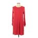 Vanilla Bay Casual Dress - Shift Crew Neck 3/4 sleeves: Red Print Dresses - Women's Size Large