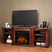 Real Flame Valmont 74" TV Stand w/ Fireplace Wood in Brown | Wayfair 121