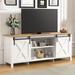 Gracie Oaks Yasmely 57.95" W Storage Credenza Wood in White | 23.65 H x 57.95 W x 15.71 D in | Wayfair 16914698C0854F3BA00E408364EFD354