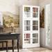 Latitude Run® Christhild 31.5" Wide 6 - Shelf Storage Cabinet Wood in Brown/White | 67.9 H x 31.5 W x 15 D in | Wayfair