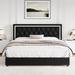 Willa Arlo™ Interiors Hampden 4 Drawer Storage Platform Bed w/ Adjustable Tufted Headboard, Wood Bed Frame Upholstered/Velvet in Black | Wayfair