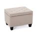 Red Barrel Studio® Modern Tufted Storage Ottoman Lift Top Rectangle Footstool Linen, Gray Polyester in Black | Wayfair