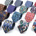 Vintage Men's Tie Geometry Paisley Khaki Blue Necktie Soft Chic Bohemian Print 9cm Ties For Men