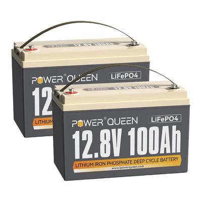 12V 100Ah Batterie Lithium Akku LiFePO4, 1280Wh Lithium Batterie mit 100A bms, 4000+ Ladezyklen,