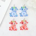 1 Set Cute Cattle Charms Creative Acrylic Blueberry And Strawberry Pendant For Necklace Keychain Diy