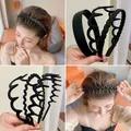 Aishg 3 teile/satz neue Herrenmode Haarband schwarz Acryl große Haare Reifen Haarschmuck für Frauen