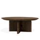 Table basse ronde en bois de sapin marron foncé Ø60cm