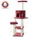 Real Wood Cat Tower, Ultra thick Faux Fur Covered Cat Condo House