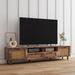 TV Cabinet & Entertainment Center Media with 2 Doors and 2 Open Shelves, Oak - 14 inches in width