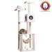 Classic Real Wood Cat Tree In Ivory, Jackson Galaxy Approved, Four Levels With Rope Swing, Hammock, Condo, and Perch - Ivory