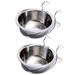 Hanging Pet Bowl Dog Crate Bowl Dog Kennel Bowl 3 Size 2 Pack Non Spill Stainless Steel Food Water Bowls Bunny Feeder with Hook for Dogs Cats in Crate Cage Kennel - M
