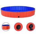 moobody Foldable Dog Bath Swimming Pool PVC Collapsible Pet Bathing Tub Portable Large Small Cat Dog Pet Bathtub for Indoor and Outdoor Red 78.7 x 11.8 Inches (Diameter x H)