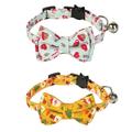 2 Pack Christmas Dog Collar with Bow Tie Santa Claus and Christmas Snowflake Collar - Style 5+Style 6