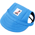 Dog Hat Sun Hat Baseball Cap for Small Medium Large Dogs Baseball Cap with Ear Holes Adjustable Sun Protection Hats - Blue