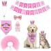 Dog Birthday Bandana Girl - Birthday Party Supplies - Pink Tutu Skirt Crown Hat Scarf Happy Birthday Banner Dog Girl Birthday - Pink