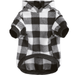 Dog Hoodie Dog Sweaters with Hat Classic Plaid Dog Warm Jacket Pet Clothes Sweaters Windproof Puppy Pullover Pet Winter Clothes for Small and Medium Dogs Cats - Black-White