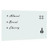 moobody Wall Mounted Magnetic Whiteboard Glass Chalkboard with Eraser and Magnets Hanging Dry Erase White Board Chalk Board for Home Office School