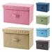 CUH Large Foldable Storage Cube Basket Linen Fabric Storage Bins with Lids and Handle for Clothes Toys Magazines Papers