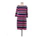 Talbots Casual Dress - Shift: Blue Stripes Dresses - Women's Size 6