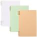 3Pcs Spiral Notebook Plastic Cover Notebook Portable Academic Notebooks Journal Notebook