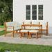 Dcenta 7 Piece Patio Dining Set with Cushions Solid Wood Acacia