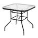 OTFitness Outdoor Dining Table Round 31.5 x 31.5 Round Tempered Glass Metal Table with Umbrella Hole