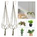 Ploknplq Flower Pots Pots 2Pcs Hanger Flower Pot Cotton Rope Wall Holder Indoor Home Decor Hanging Planter B