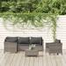 Aibecy 6 Piece Patio Set with Cushions Gray Poly Rattan
