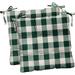 RSH DÃ©cor Indoor Outdoor Set Of 2 Tufted Dining Chair Seat Cushions 19 X 19 X 3 Choose Color (Green Buffalo Plaid)