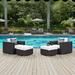 Modway Convene 4 Piece Outdoor Patio Sectional Set in Espresso White