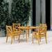 Dcenta Patio Dining Chairs 4 pcs Solid Wood Acacia