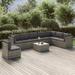 Htovila 9 Piece Patio Set with Cushions Gray Poly Rattan