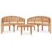 moobody 3 Piece Banana Patio Set Solid Teak Wood