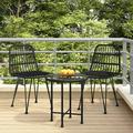 Anself 2 Piece Patio Chairs PE Rattan Outdoor Dining Chair Set Steel Legs Garden Chairs for Balcony Backyard Lawn 18.9 x 24.4 x 33.1 Inches (W x D x H)