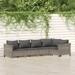 Aibecy 5 Piece Patio Set with Cushions Gray Poly Rattan