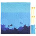 Fyeme Beach Blanket Sandproof Picnic Outdoor Mat 82.6x39.3 Large Portable Waterproof Fast Drying Beach Rugs with Stakes Carabiner and Storage Bag for Travel Camping Hiking