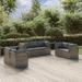 Andoer 7 Piece Patio Set with Cushions Gray Poly Rattan