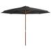 Outdoor Parasol with Wooden Pole 137.8 Anthracite