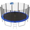 CITYLE Trampoline 16FT 1400lbs for 8-10 Kids and Adults 16FT Trampoline with Enclosure Net Basketball Hoop and Ladder Outdoor Heavy Duty Trampoline