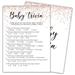 Baby trivia Baby Shower Games Pink Rose Gold Themed - 30 Game Card and 1 Answer Card Set Baby Gend