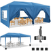 HOTEEL Canopy 10x20 Party Tent Outdoor Pop Up Canopy with Sidewalls Backyard Tent with Carry Bag Popup Tents for Parties Wedding Backyard Commercial Blue
