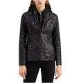 Women s fur & faux fur jackets & coats Women s Slim Hoode Leather Stand Collar Zip Motorcycle Suit Coat Jacket Topscomfy suits