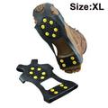 Ice Cleats Ice Grips Traction Cleats Grippers Non-Slip Over Shoe/Boot Rubber Spikes Crampons with 10 Steel Studs Crampons XL