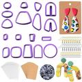 Toorise Polymer Clay Cutters Multi Shapes Clay Polymer Cutters with Earring Hooks and Jump Rings 118Pcs Clay Cutters Set Polymer Clay Plastic Jewelry DIY Jewelry