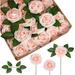 Artificial Flowers 50/30 Pcs Faux Flowers Fake Flowers Blush Roses Perfect for DIY Wedding Bouquets Centerpieces Bridal Shower Party Home Flower Arrangement Decorations