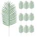 10pcs Artificial Palm Leaves Plastic Palm Leaves Decoration Tropical Leaf with Stem