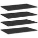 moobody 4 Piece Bookshelf Boards Chipboard Replacement Panels Storage Units Organizer Display Shelves High Gloss Black for Bookcase Storage Cabinet 31.5 x 19.7 x 0.6 Inches (W x D x H)